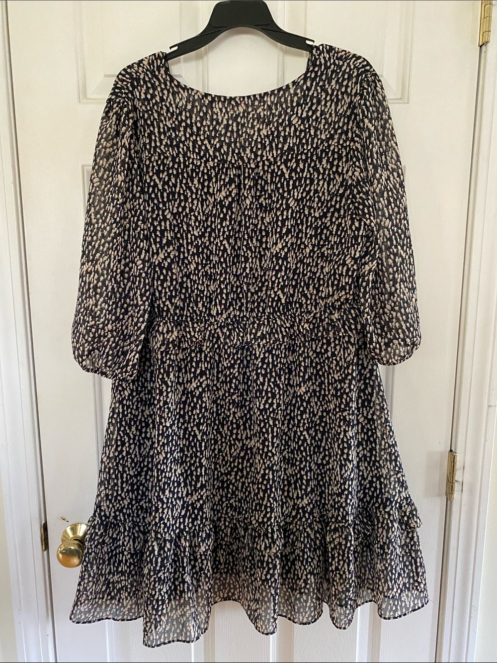 Soft Surroundings Black and Cream Printed Midi Dress - Picture 5 of 5